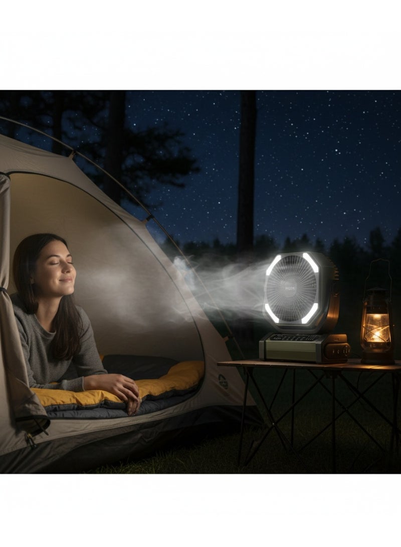 Flexy 8 Inch Rechargeable Fan, 10000mAh Battery, 30H Working, 60H LED, Remote Control, AC/DC, 3 Speeds, Oscillation, Overcharge Protection, USB Charging, 2-Year Warranty - Image 3